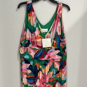 Pappagallo Tropical Floral Dress Size XL